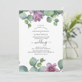 Eucalyptus Waterverf Groene Huwelijk Kaart (Staand voorkant)
