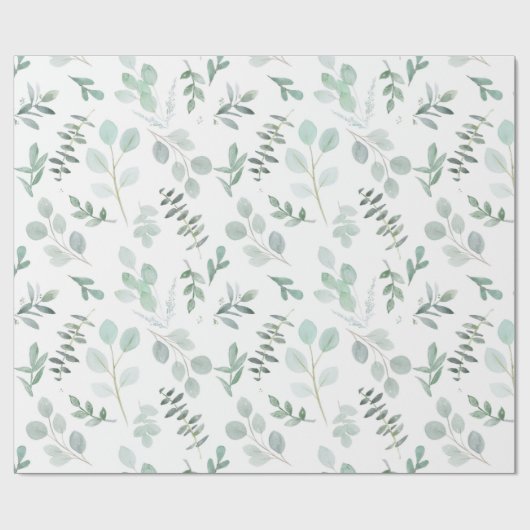 Eucalyptus Waterverf inpakpapier (Vlak)