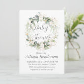 Eucalyptus Waterverf krans Baby shower Kaart (Staand voorkant)