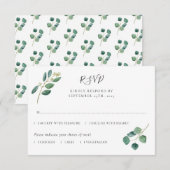 Eucalyptus Waterverf laat botanische bruiloft RSVP Kaartje (Voorkant / Achterkant)