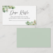 Eucalyptus Waterverf Luier Raffle Baby shower Informatiekaartje (Voorkant / Achterkant)