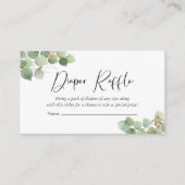 Eucalyptus Waterverf Luier Raffle Baby shower Informatiekaartje (Voorkant)