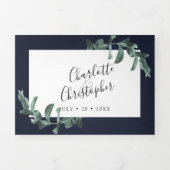 Eucalyptus waterverf marineblauw alles in één brui drieluik uitnodiging (Cover)