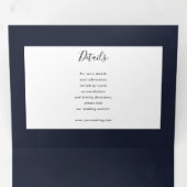 Eucalyptus waterverf marineblauw alles in één brui drieluik uitnodiging (Binnenzijde eerst)