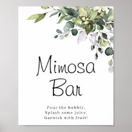 Eucalyptus Waterverf Mimosa Bar Poster Bord