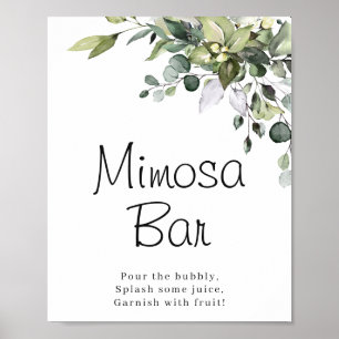 Eucalyptus Waterverf Mimosa Bar Poster Bord