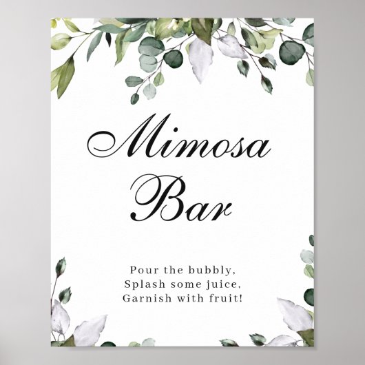 Eucalyptus waterverf mimosa bar poster bord (Voorkant)