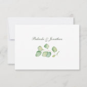 Eucalyptus Waterverf minimalist bruiloft RSVP Kaar (Achterkant)