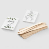 Eucalyptus waterverf modern huwelijksprogramma handwaaier (Niet-gemonteerd)