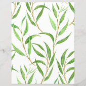 Eucalyptus waterverf patroon op wit (Achterkant)