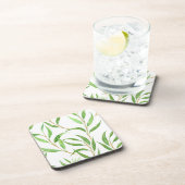 Eucalyptus waterverf patroon op wit bier onderzetter (Rechterzijde)