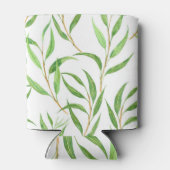 Eucalyptus waterverf patroon op wit blikjeskoeler (Achterkant)