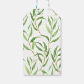 Eucalyptus waterverf patroon op wit cadeaulabel (Achterkant)