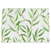 Eucalyptus waterverf patroon op wit groot cadeauzakje (Voorkant)