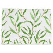 Eucalyptus waterverf patroon op wit groot cadeauzakje (Achterkant)