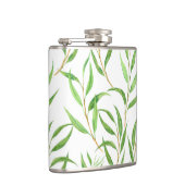 Eucalyptus waterverf patroon op wit heupfles (Rechts)