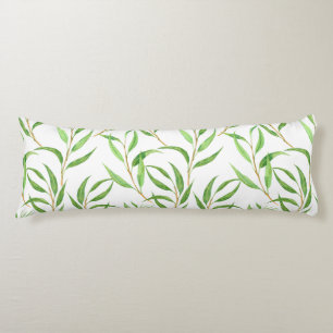 Eucalyptus waterverf patroon op wit lichaamskussen