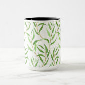 Eucalyptus waterverf patroon op wit mok (Midden)