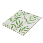 Eucalyptus waterverf patroon op wit tegeltje (Zijkant)