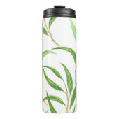 Eucalyptus waterverf patroon op wit thermosbeker (Voorkant)