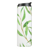 Eucalyptus waterverf patroon op wit thermosbeker (Gedraaid links)