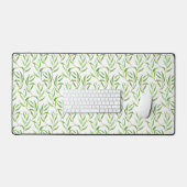 Eucalyptus waterverf patroon op witte verpakking p bureaumat (Keyboard & Muis)