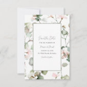 Eucalyptus Waterverf Plat Save The Date Kaart (Voorkant)