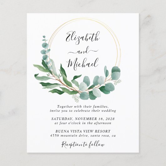 Eucalyptus Waterverf QR Code Weddenschap (Voorkant)