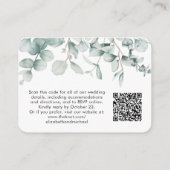 Eucalyptus Waterverf QR Code Weddenschap Website Informatiekaartje (Achterkant)