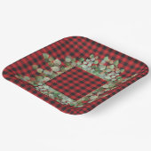Eucalyptus Waterverf Red Black Buffalo Plaid Papieren Bordje (Gebogen)