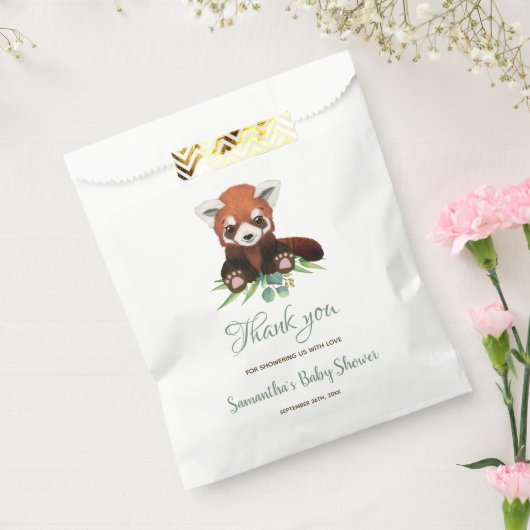 Eucalyptus Waterverf Red Panda Beer Baby shower Bedankzakje (Gezegeld)