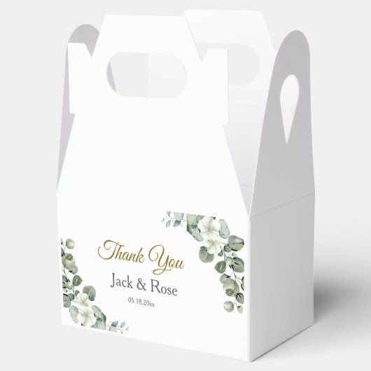 Eucalyptus waterverf rustiek groen bruiloft bedankdoosjes (Geopend)