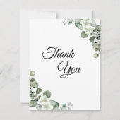 Eucalyptus waterverf rustiek groen bruiloft bedankkaart (Voorkant)