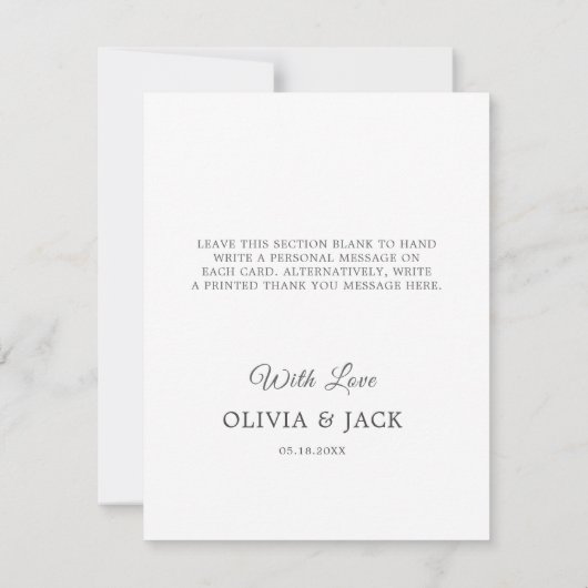 Eucalyptus waterverf rustiek groen bruiloft bedankkaart (Achterkant)