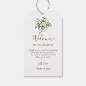 Eucalyptus waterverf rustiek groen bruiloft cadeaulabel (Voorkant)