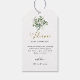 Eucalyptus waterverf rustiek groen bruiloft cadeaulabel