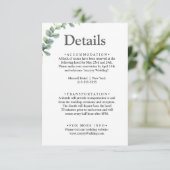 Eucalyptus waterverf rustiek groen bruiloft informatiekaartje (Staand voorkant)