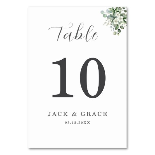 Eucalyptus waterverf rustiek groen bruiloft kaart (Voorkant)