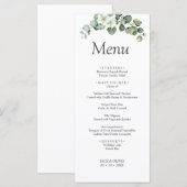Eucalyptus waterverf rustiek groen bruiloft menu (Voorkant / Achterkant)