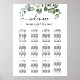 Eucalyptus waterverf rustiek groen bruiloft poster