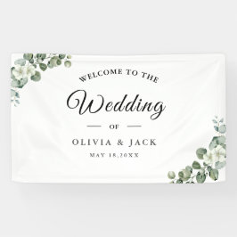 Eucalyptus waterverf rustiek groen bruiloft spandoek