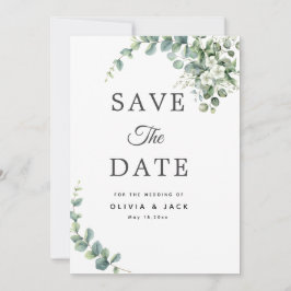 Eucalyptus waterverf Rustieke Groene Huwelijk Save The Date