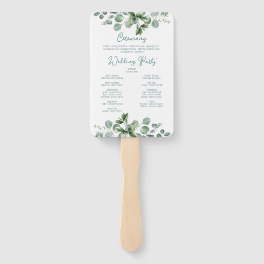 Eucalyptus Waterverf Sage Emerald Green Programme Handwaaier (Achterkant)