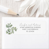 Eucalyptus Waterverf Sage Green Wedding Etiket (Insitu)
