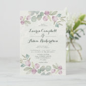 Eucalyptus Waterverf Sage Green Wedding Invitation Kaart (Staand voorkant)