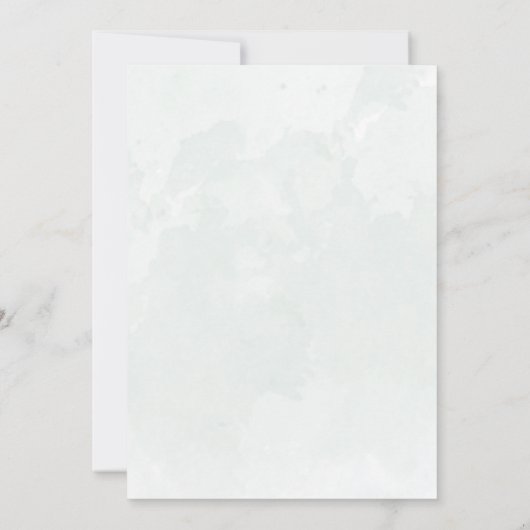 Eucalyptus waterverf Sage Groene Bruiloft Kaart (Achterkant)