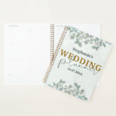 Eucalyptus Waterverf Saliegroene Trouwdag Planner (Display)