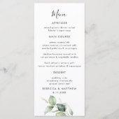 Eucalyptus Waterverf Script bruiloft diner Menu (Voorkant)