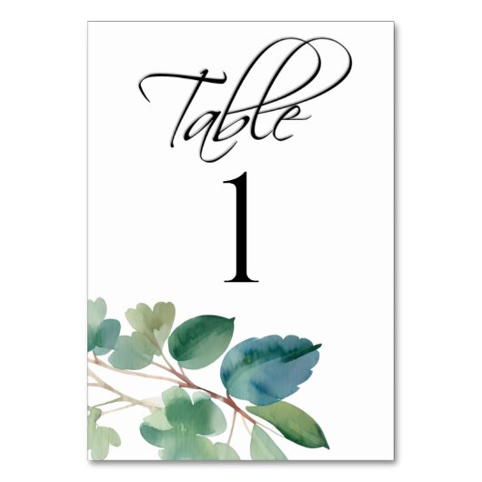 Eucalyptus Waterverf Script Bruiloft Monogram Kaart (Voorkant)