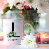 Eucalyptus Waterverf script monogram koffie mok